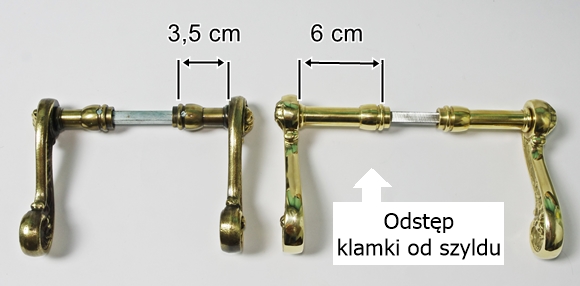 Mosiężne klamki do drzwi z listwami kastetony