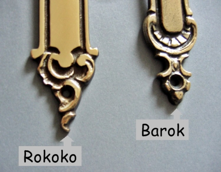 Stylowe mosiężne klamki Rokoko i Barok 