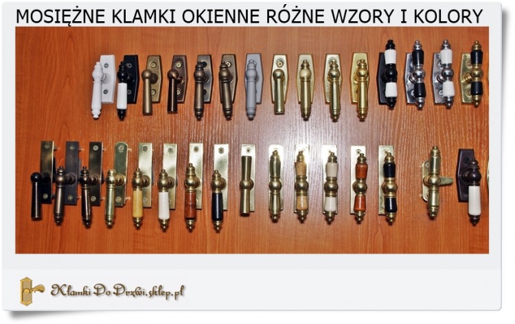 Klamki do okien różne wzory i kolory